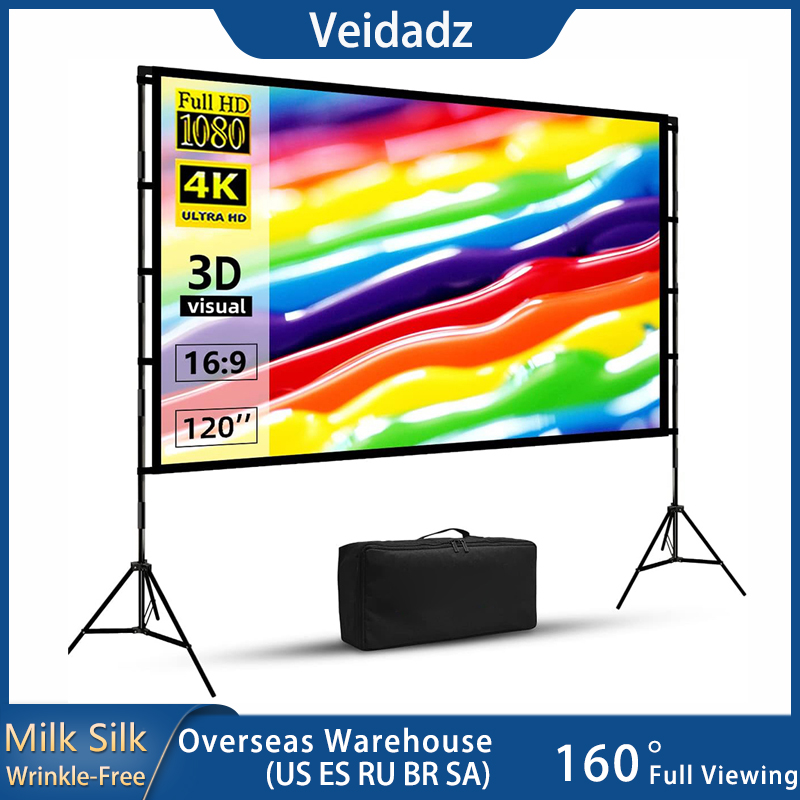Projector Tripod Stand - VEIDADZ Projector Screen With Stand Soft