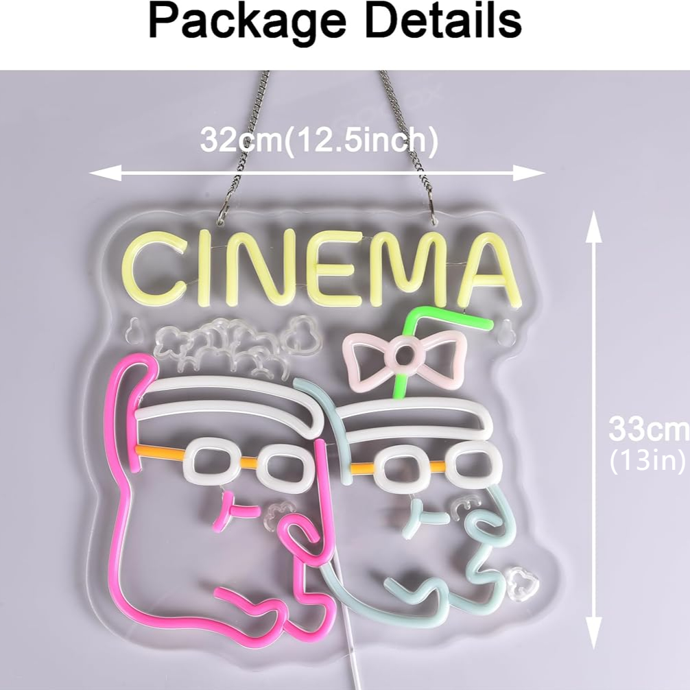 Cinema Neon Sign LED Popcorn D - đánh giá và giá Home Cinema Films