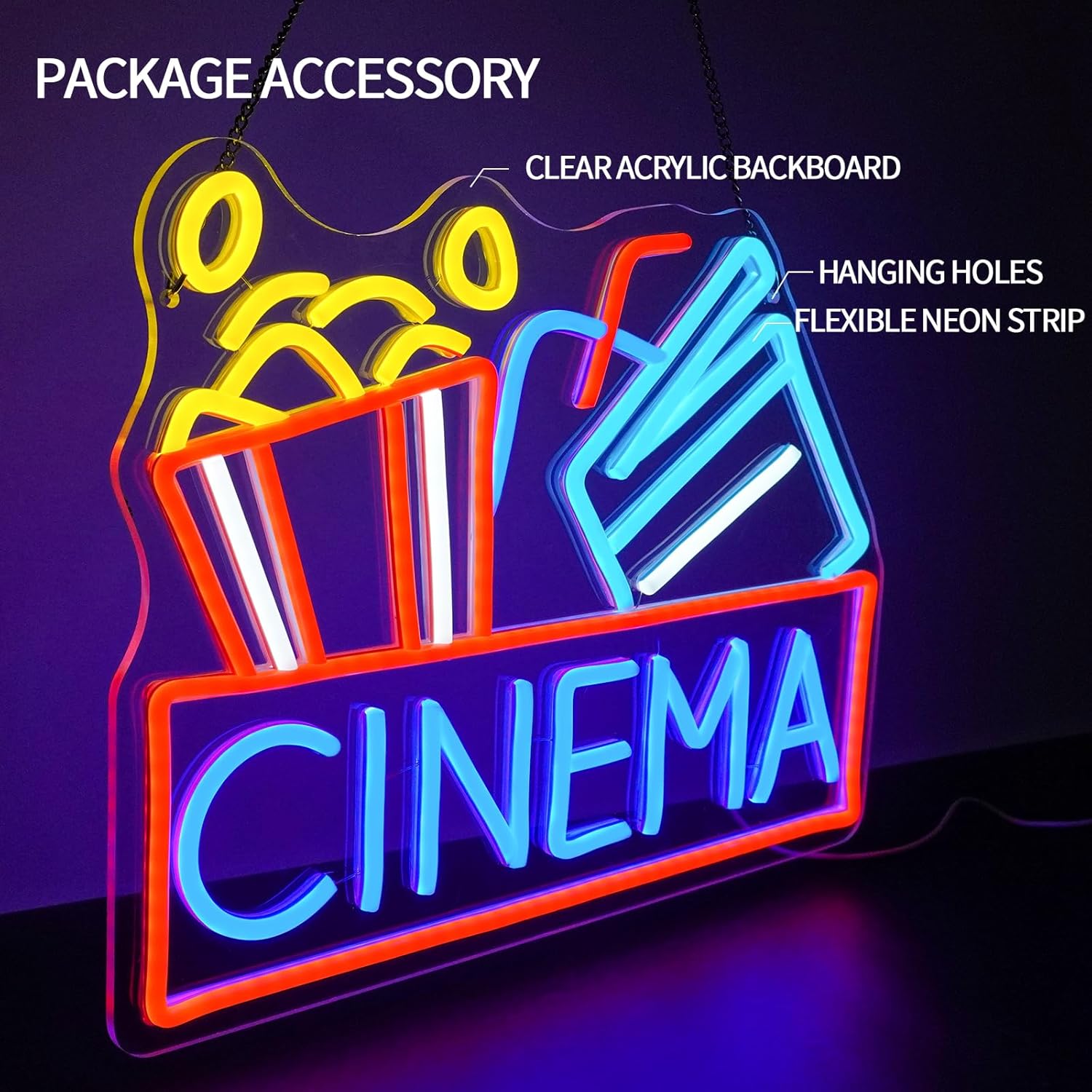 Cinema Neon Sign USB Powered L - đánh giá và giá Home Cinema Films